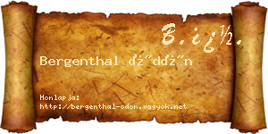 Bergenthal Ödön névjegykártya